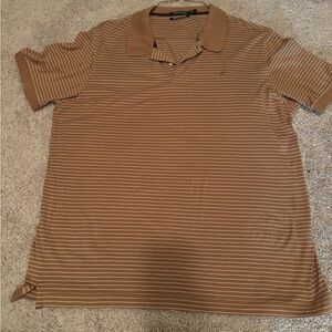 Brown Striped Men's Polo Shirt